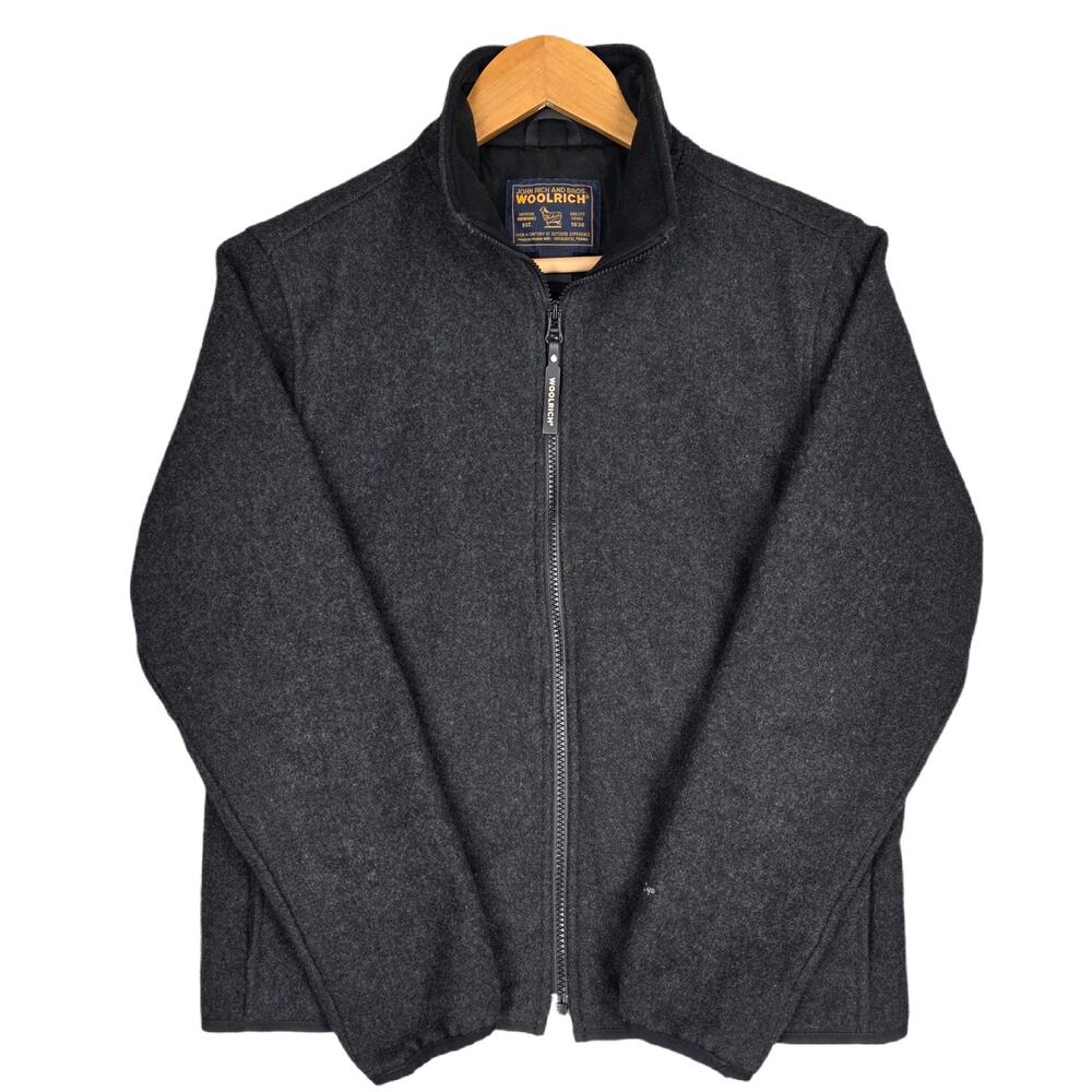 WOOLRICH JOHN RICH & BROS WOMEN’S FULL ZIP JACKET – CHARCOAL WOOL BLEND – SIZE S